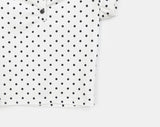 Addie Dot Button Shirring Short Sleeve T-Shirt