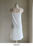 [Belt + inner set] Obek Pattern Chiffon Long One Piece