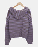 Seoan Stripe Two-Way Knit Hood Zip-Up