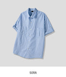 Fruity Pocket Stripe Roll-up Short Sleeve Shirt