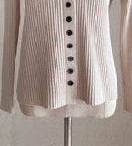 Roselle Collar Button Ribbed Knit Cardigan