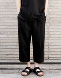 Core wide washed linen pants
