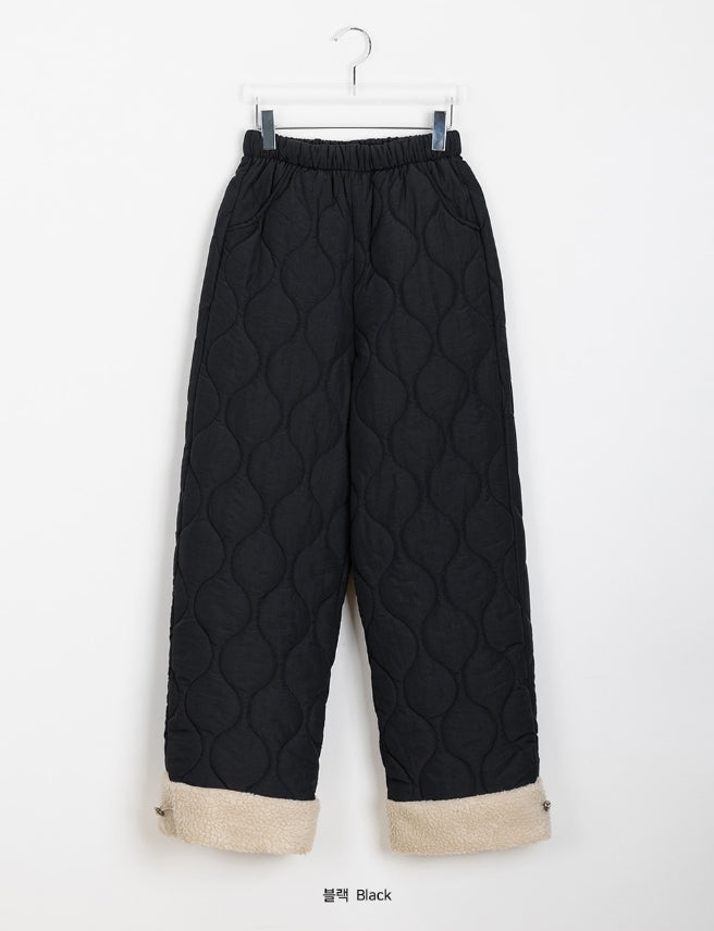 【BAON】Kemin banding fleece quilted pants BAON (バオン) - ケミンバンディングフリースキルティングパンツ