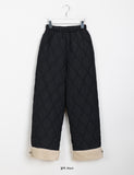 Kemin banding fleece quilted pants