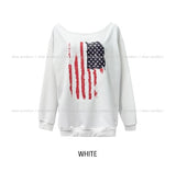 Vintage Flag Off-Shoulder Sweatshirt