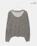 Mishu Color Matching Layered Loose Fit Long Sleeve Knit
