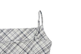 Roxy Check Unbalanced Layered Frill Sleeveless One Piece