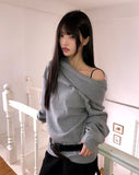 Haun Off-Shoulder Hood Sweatshirt