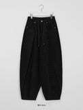 [unisex] Taoki banding fold balloon wide corduroy pants