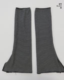 Pearler Stripe Peach Fuzz Slit Long Leg Warmer