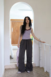 Small check back tape pants