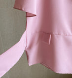 Eju Round Ribbon Strap Short Sleeve Blouse