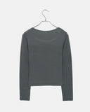 [Brushed Lining] Leha studded round neck slim t-shirt