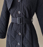 [Basic Fit] Dayk Collar Quilting Padding Coat (Belt Set)