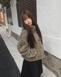 Elu Fluffy Button Jacket