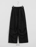 [unisex] Myoti banding string washing wide parachute pants