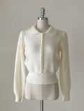 Debiju Pearl Button Collar Knit