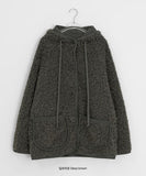 Handal Boucle Half Hood Fur Jacket