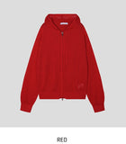 Summer Basic Net Knit Hood Zip Up