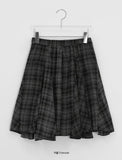 Cupid Check Banding Midi Skirt