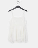Prim chiffon layered ribbon shirring sleeveless