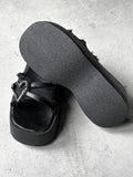 1163 Fringe Platform Sole Slippers (6cm)