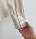 Annie V-neck Collar Double Wrap Jacket Blouse