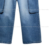 Wide cargo denim pants