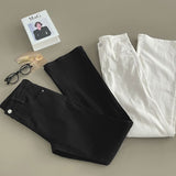 Classic Slim Fit Banding Hip Pad Bootcut Cotton Pants