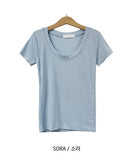 [U-BASIC] [1+1] Mitzu U-neck short sleeves