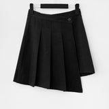 Mink wrap unbalanced miniskirt