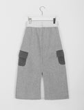 Ichimo banding brushed fleece cargo long skirt