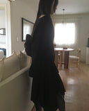 Piu Folding Diagonal Unbalance Midi Skirt