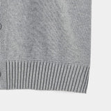 Leviron Two-Pocket Cut-out Collar Short-Sleeve Cardigan