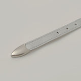 Leather Matte Silver Buckle Belt
