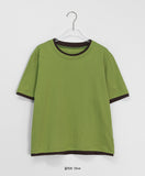 [BAONHAUS] Yanka Layered Color Matching Short Sleeve Tee