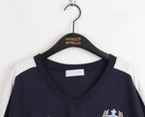 Leaguer Uniform Coloring Scheme Sporty V-neck Boxy Short Sleeve T-shirt