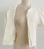 Demin Round Puff Short Sleeve Jacket