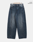 Drok cut balloon fit wide denim pants