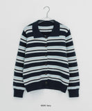 Tamen Stripe Collar Knit Cardigan