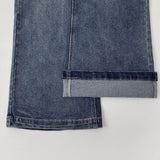 Loose Wide Bootcut Fit Banding Span Denim Pants