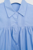 (W) Blues Pleats Shirt