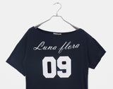 Rune Boatneck One Off-Shoulder Printed Short Sleeve T-Shirt