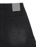 Black Blue Half Cargo Bermuda Denim