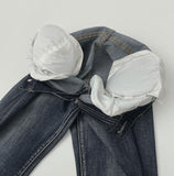 Cooling Hip Padded Low-Rise Stretch Summer Bootcut Denim Pants