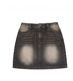 W Denim Mini Skirt