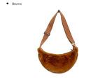 Fogle Half Moon Fur Cross Shoulder Bag