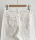 Tihenne Cut Banding Span Semi-Wide Pants