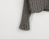 [MADE] Foundy Wool Ribbon Strap Collar Ribbed Long Sleeve Knit