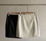 Aven Leather Wrap Mini Skirt
